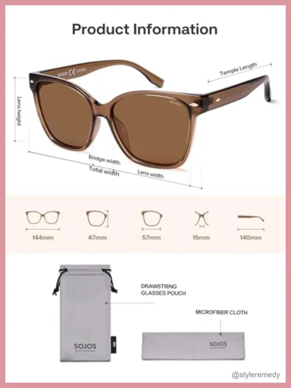 Trendy Oversized Square Polarized Sunglasses UV400 Protection
